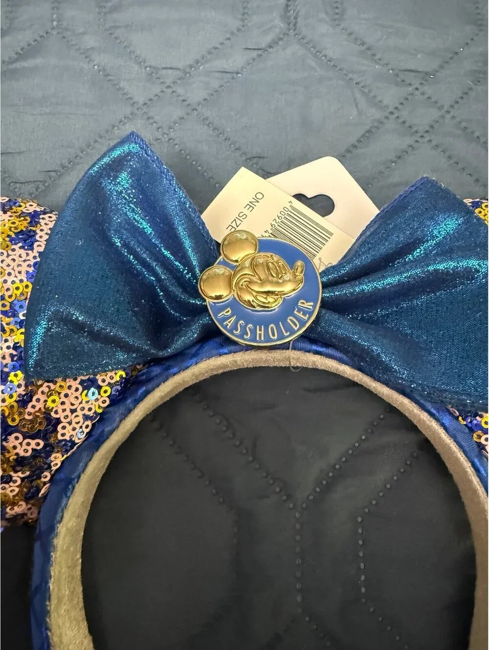 Walt Disney World Passholder Exclusive Minnie Ears | Blue Sequin Headband | NWOT